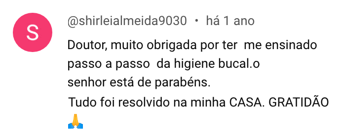 Comentário: tudo foi resolvido na minha casa, gratidão