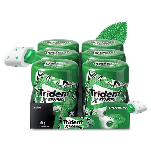 Chiclete Trident XSenses Spearmint Sem Açúcar