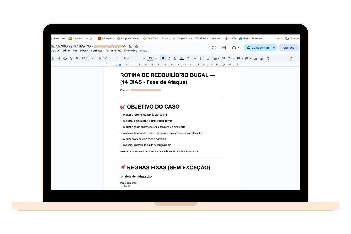 Rotina de Reequilíbrio Bucal de 14 dias
